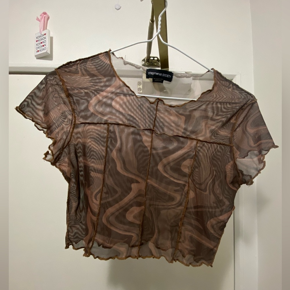 ✨3 for $30✨Brown Sheer Blouse
